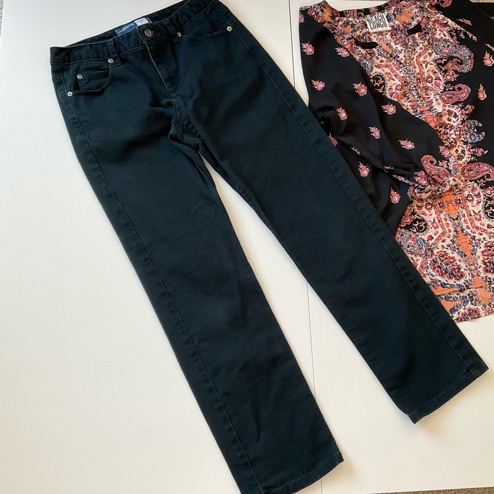 Vintage Liz Claiborne Straight Leg Black Jeans 6P - Picture 10 of 12